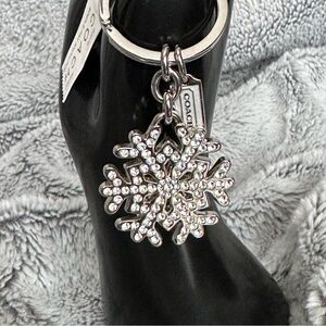 Coach Single Pave Snowflake Key Fob